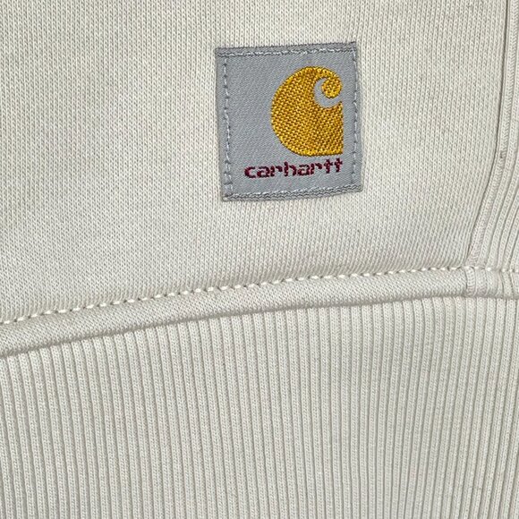 NWOT Carhartt White Relaxed Fit Crewneck Graphic Block‎ Logo Sweatshirt Womens S - Picture 9 of 12